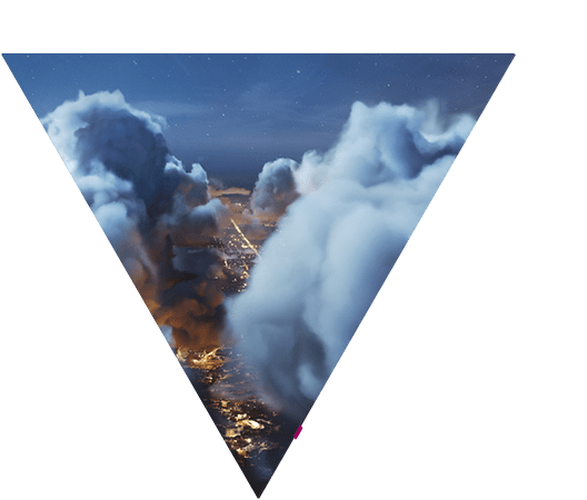 Microsoft Azure - Top view of clouds and a city lights