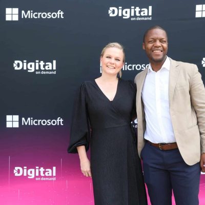 Senzo Mbhele and Jessica Harvey